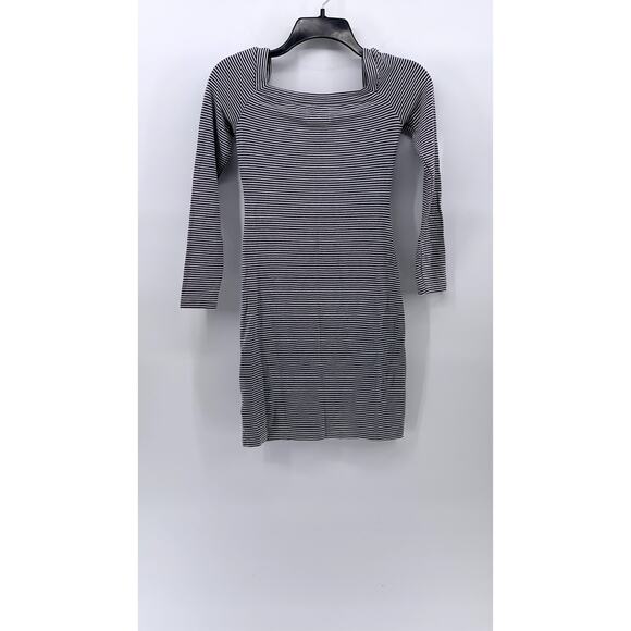 URBAN OUTFITTERS Women's Blue-White Striped Straight-Neck Bodycon Dress SZ XS - Picture 3 of 12